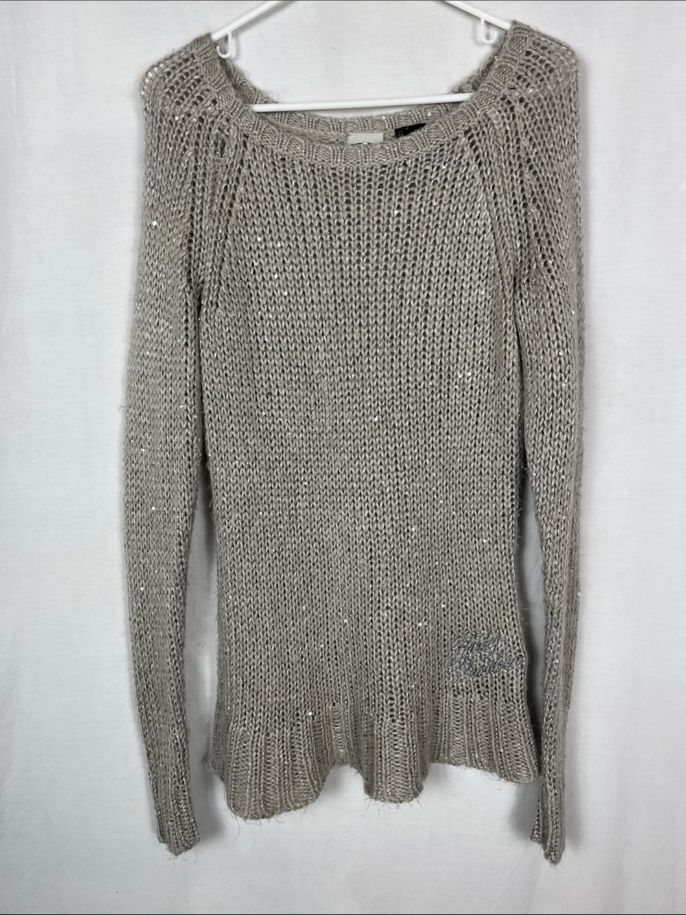 Harley-Davidson Chunky Knit Sequin Gray Sweater